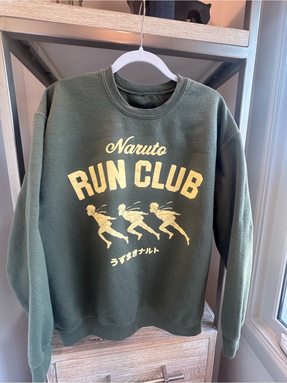 Naruto Run Club Crewneck Sweater - Olive Green
